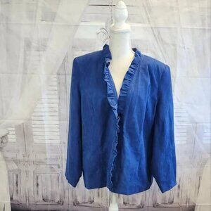 Dress Barn Faux Suede Ruffle Blazer